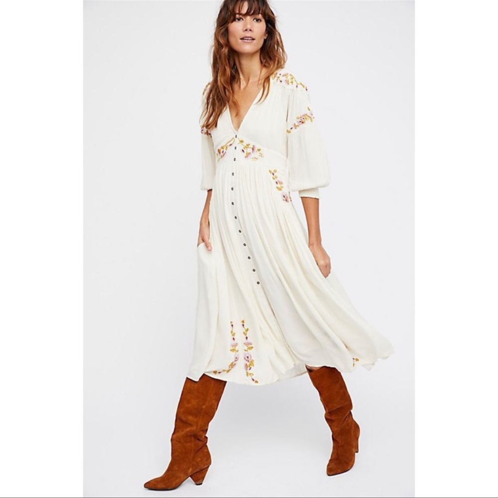 NWT FREE PEOPLE DAY GLOW MIDI DRESS